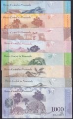 VENEZUELA SET 2-5-10-20-50-100-500-1000 ÇİL