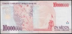 7.Emisyon 10000000 Lira C72 003458 Çok Temiz+