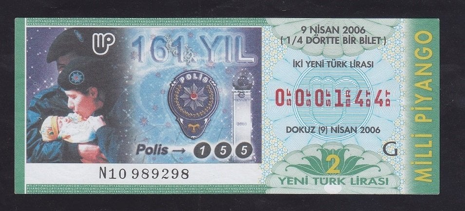 2006 9 NİSAN ÇEYREK BİLET 000144
