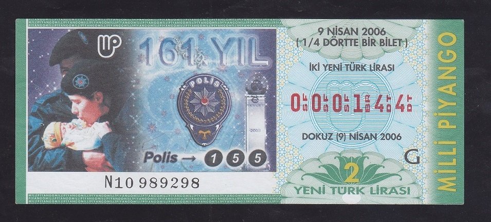 2006 9 NİSAN ÇEYREK BİLET 000144