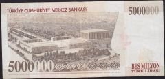 7.Emisyon 5 000 000 Lira J62 915180 Çok Temiz+