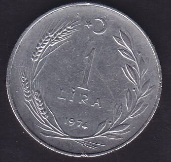 1974 Yılı 1 Lira Düz