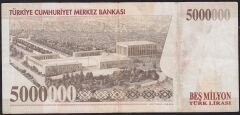 7.Emisyon 5000000 Lira K21 950489 Çok Temiz