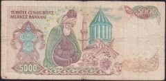 7.Emisyon 2.Tertip 5000 Lira C20 801793 Temiz