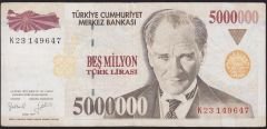 7.Emisyon 5 000 000 Lira K23 149647 Çok Temiz+