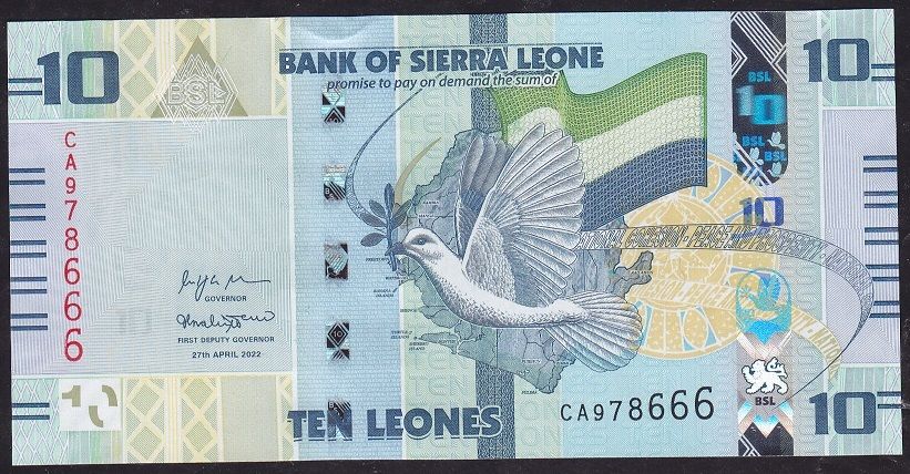 Sierra Leone 10 Leones 2022 Çil 666