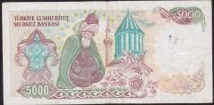 7.Emisyon 2.Tertip 5000 Lira C09 826789 Çok Temiz