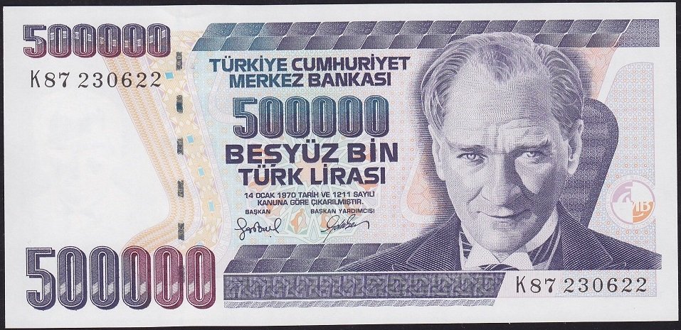 7.Emisyon 4.Tertip 500000 Lira K87 230622 Çil