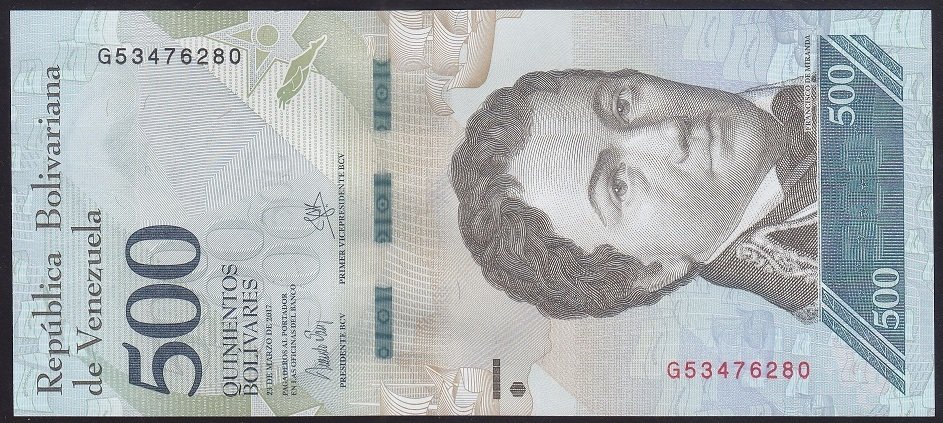 Venezuela 500 Bolivares 2017 Çilaltı Çil Pick 94b