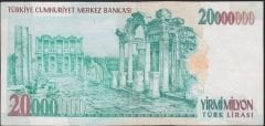 7.Emisyon 20 000 000 Lira F17 239528 Çok Temiz+