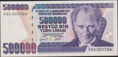7.Emisyon 4.Tertip 500.000 Lira K80 567788 Çil