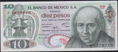 Meksika 10 Pesos 1973 Çil Pick 63f ( F )