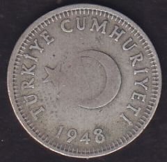 1948 Yılı 50 Kuruş Gümüş