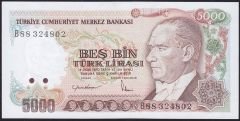 7.Emisyon 2.Tertip 5000 Lira B88 324802 Çilaltı