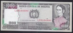 Bolivya 1000 Bolivianos 1982 Çil Pick167b