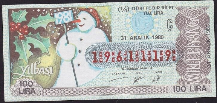 1980 31 Aralık Çeyrek Bilet - Ç Serisi