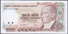 7.Emisyon 2.Tertip 5000 Lira B72 671791 Çil