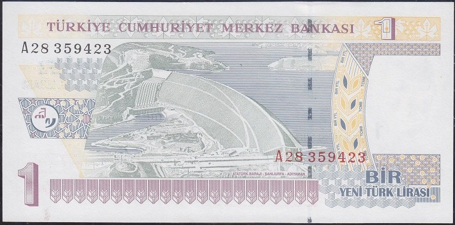 8.Emisyon 1 YTL A28 359423 Çil