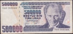 7.Emisyon 4.Tertip 500000 Lira K66 765548 Haliyle ( Bantlı )
