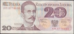 Polonya 20 Zloty 1982 Çilaltı