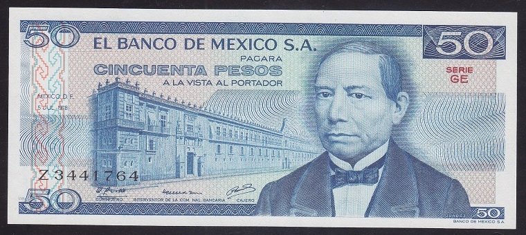 Meksika 50 Pesos 1978 Çil Pick 67a Z Serisi Replacement