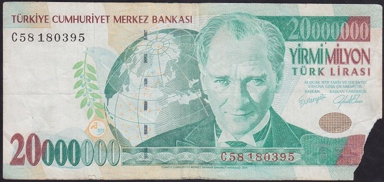 7.EMİSYON 20 000 000 LİRA C58 180395 HALİYLE