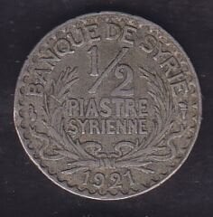Suriye 1/2 Piastre 1921