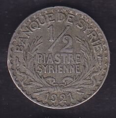 Suriye 1/2 Piastre 1921