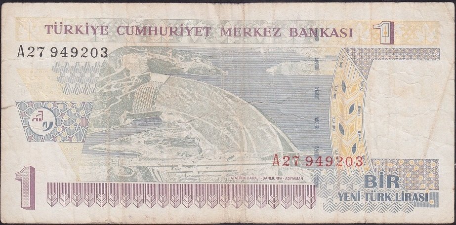 8.Emisyon 1 YTL A27 949203 Çok Temiz