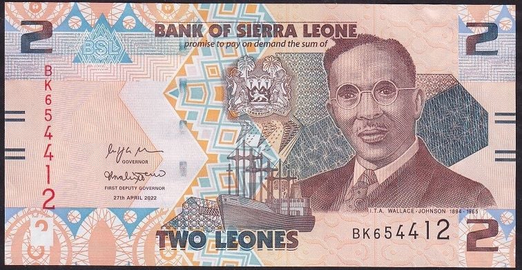 Sierra Leone 2 Leones 2022 Çil Pick 35