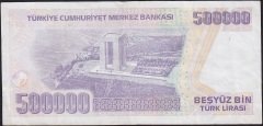 7.Emisyon 4.Tertip 500000 Lira K61 473259 Çok Temiz+