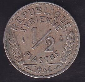 Suriye 1/2 Piastre 1936
