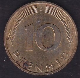 Almanya 10 Pfennig 1985 J