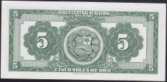 PERU 5 SOLES 1965 ÇİL