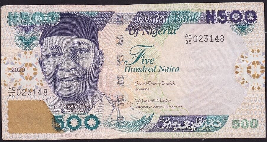 Nijerya 500 Naira 2020 Çok Temiz+