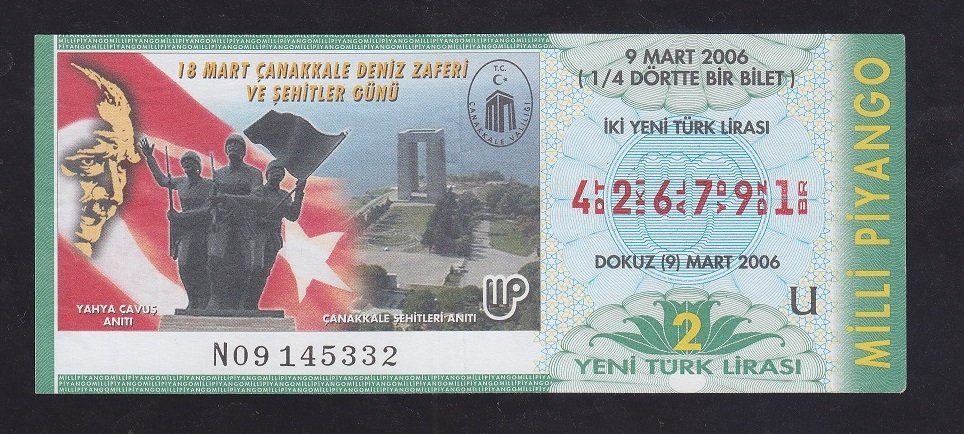 2006 9 MART ÇEYREK BİLET
