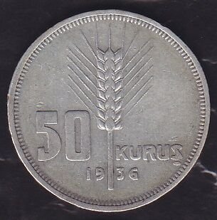 1936 Yılı 50 Kuruş Gümüş
