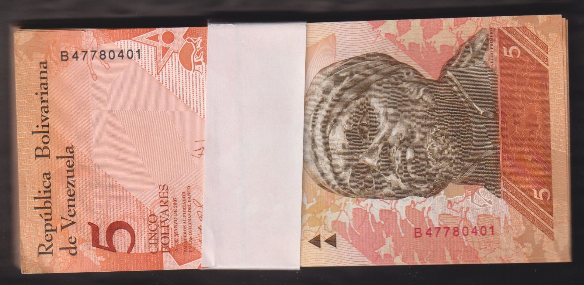 Venezuela 5 Bolivar 2013 Çil Deste (100 Adet )