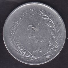 1962 Yılı 2.5 Lira Ters
