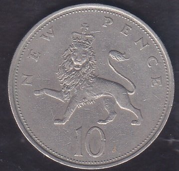 İngiltere 10 New Pence 1969