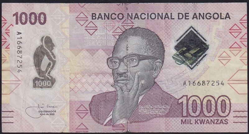 Angola 1000 Kwanzas 2020 Çok Temiz Polimer
