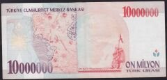 7.Emisyon 10000000 Lira C44 557411 Çok Temiz+