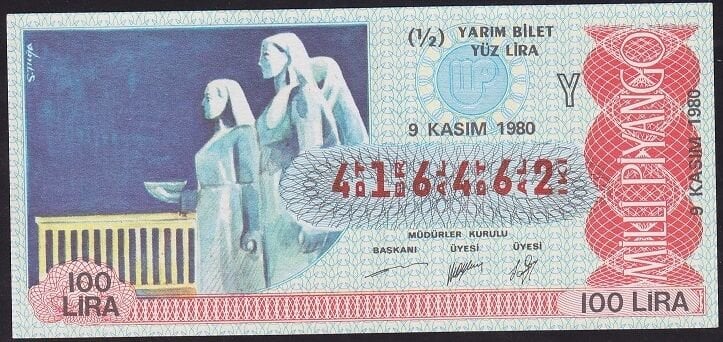 1980 9 Kasım Yarım Bilet - Y Serisi
