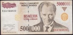 7.Emisyon 5 000 000 Lira K14 344822 Çok Temiz