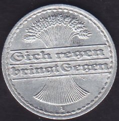 Almanya ( Weimar Cumhuriyeti ) 50 Pfennig 1922 A