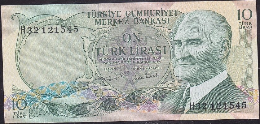 6.Emisyon 2.Tertip 10 Lira H32 121545 Çilaltı Çil