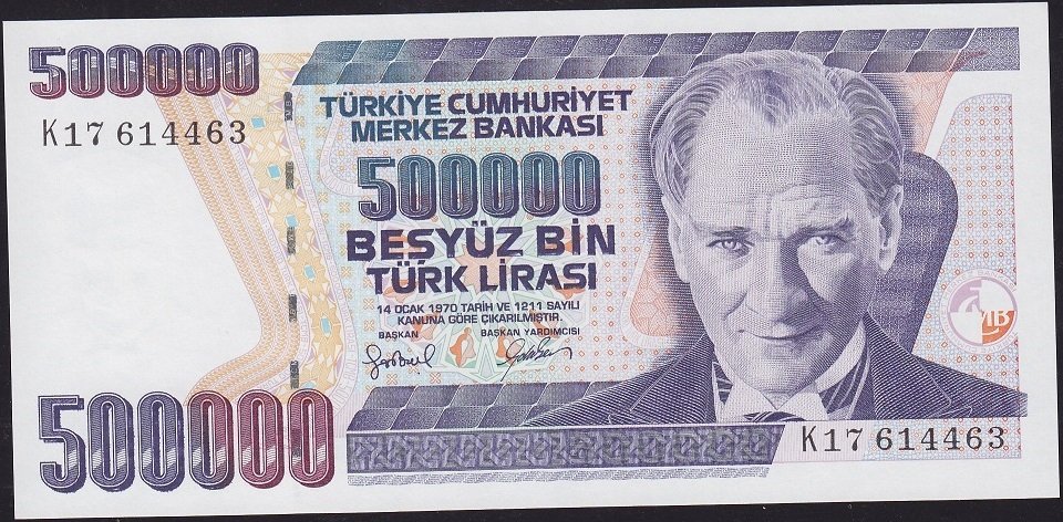 7.Emisyon 4.Tertip 500000 Lira K17 614463 Çilaltı Çil