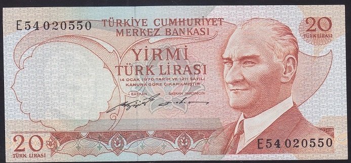 6.EMİSYON 2.TERTİP 20 LİRA E54 020550 ÇİLALTI