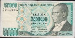 7.Emisyon 1.Tertip 50000 Lira G26 134947 Çok Temiz+