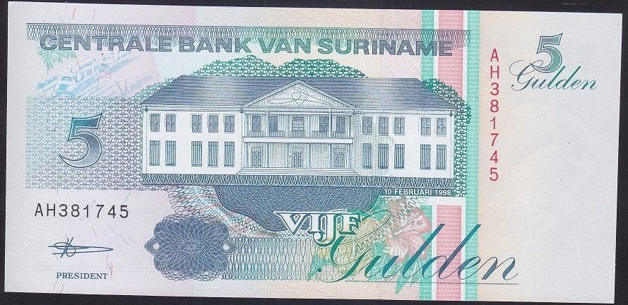 SURİNAME 5 GULDEN 1998 ÇİL